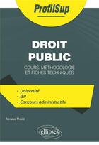 Couverture du livre « Droit public : Cours, méthodologie et fiches techniques » de Renaud Thiele aux éditions Ellipses