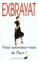 Couverture du livre « Vous souvenez-vous de paco » de Charles Exbrayat aux éditions Le Livre De Poche