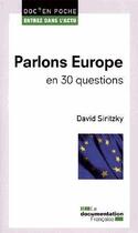Couverture du livre « Parlons Europe » de David Siritzky aux éditions Documentation Francaise
