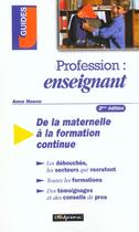 Couverture du livre « Profession : enseignant » de Anne Hoenn aux éditions Studyrama
