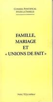 Couverture du livre « Famille, mariage et 