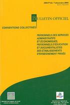 Couverture du livre « Enseignement prive (personnels administratifs. personnels d'education et... - documentalistes) n 332 » de  aux éditions Direction Des Journaux Officiels