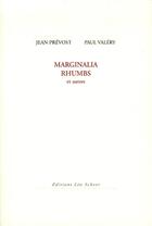 Couverture du livre « Marginalia rhumbs et autres » de Paul Valery aux éditions Leo Scheer