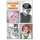Couverture du livre « Dessine ton manga - livre de 100 planches de manga a personnaliser cree ton propre manga , ta bd o » de  aux éditions Gravier Jonathan