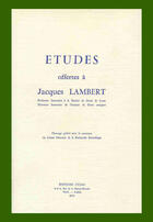 Couverture du livre « Études offertes à jacques lambert » de Jacques Lambert aux éditions Cujas