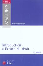 Couverture du livre « Introduction a l'etude du droit (10e édition) » de Philippe Malinvaud aux éditions Lexisnexis