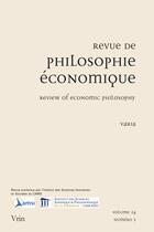 Couverture du livre « Revue de philosophie économique : Varia » de Boyer/Crespo/Herrera aux éditions Vrin