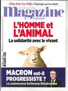 Couverture du livre « Le nouveau magazine litteraire n 6 l homme et l'animal - juin 2018 » de  aux éditions Le Magazine Litteraire