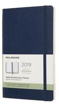 Couverture du livre « Agenda semainier grand format bleu saphir souple (édition 2019) » de  aux éditions Moleskine