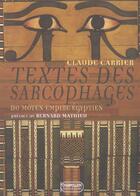 Couverture du livre « Textes des sarcophages du moyen empire egyptien - coffret 3 volumes » de Carrier/Mathieu aux éditions Rocher