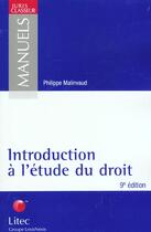 Couverture du livre « Introduction a l'etude du droit » de Philippe Malinvaud aux éditions Lexisnexis