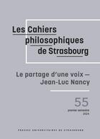 Couverture du livre « Le partage d'une voix - Jean-Luc Nancy » de Baas/Bensussan/Hirt aux éditions Pu De Strasbourg