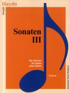 Couverture du livre « Sonaten III ; pour piano » de Joseph Haydn aux éditions Place Des Victoires/kmb