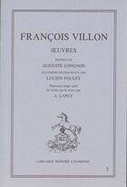 Couverture du livre « Oeuvres » de Francois Villon aux éditions Honore Champion