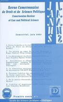 Couverture du livre « Revue camerounaise de droit et de sciences politiques ; Janus 1 » de  aux éditions Dianoia