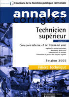Couverture du livre « Technicien superieur 2005 ; concours interne et de troisieme voie » de  aux éditions Documentation Francaise