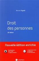 Couverture du livre « Droit des personnes (22e édition) » de Bernard Teyssie aux éditions Lexisnexis