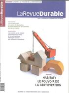 Couverture du livre « La revue durable n 62 l'habitat participatif - hiver 2018 » de  aux éditions Revue Durable