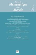 Couverture du livre « Revue de metaphysique et morale, 2022-2 » de  aux éditions Puf