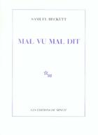 Couverture du livre « Mal vu mal dit » de Samuel Beckett aux éditions Minuit