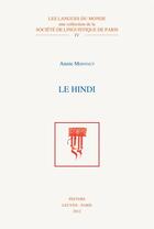 Couverture du livre « Le Hindi » de Annie Montaut aux éditions Peeters