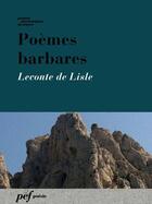 Couverture du livre « Poèmes barbares » de Leconte De Lisle aux éditions Presses Electroniques De France