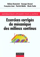 Couverture du livre « Exercices De Mecanique Des Milieux Continus » de Dumontet et Duvaut aux éditions Dunod