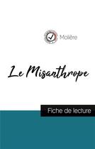 Couverture du livre « Le misanthrope, de Molière ; fiche de lecture » de  aux éditions Comprendre La Litterature