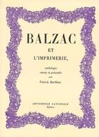 Couverture du livre « Balzac et l'imprimerie » de Patrick Berthier aux éditions Actes Sud