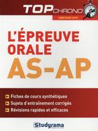 Couverture du livre « L'épreuve orale AS-AP (édition 2015) » de Celine Wistuba aux éditions Studyrama