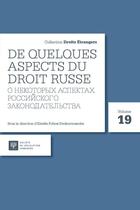 Couverture du livre « De quelques aspects du droit russe » de Estelle Fohrer-Dedeurwaerder aux éditions Ste De Legislation Comparee
