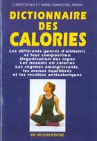 Couverture du livre « Dictionnaire des calories » de Arden/Marie-F.&Chris aux éditions De Vecchi