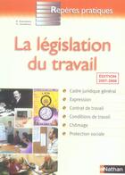 Couverture du livre « La législation du travail » de Charoux/Jeaneau aux éditions Nathan