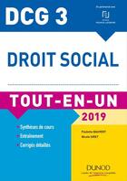 Couverture du livre « DCG 3 - droit social tout-en-un (édition 2018/2019) » de Paulette Bauvert aux éditions Dunod