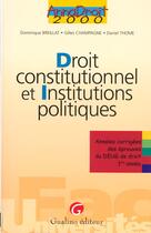 Couverture du livre « Dt constitut. et instit.polit. » de Breillat/Thomeagne aux éditions Gualino