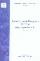 Couverture du livre « Industries métallurgiques oetam » de  aux éditions Documentation Francaise