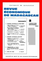 Couverture du livre « Revue économique de l'université de madagascar t.2 » de Madagascar aux éditions Cujas