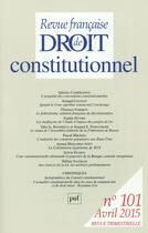 Couverture du livre « Revue Francaise De Droit Constitutionnel N.101 » de  aux éditions Puf