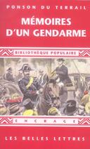 Couverture du livre « Mémoires d'un gendarme » de Ponson Du Terrail aux éditions Belles Lettres