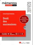 Couverture du livre « Droit des successions (édition 2019/2020) » de Corinne Renault-Brahinsky aux éditions Gualino