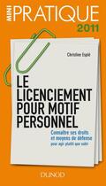 Couverture du livre « Le licenciement pour motif personnel » de Christine Espie aux éditions Dunod