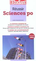 Couverture du livre « Réussir Sciences po (édition 2003) » de Celine Manceau aux éditions L'etudiant