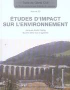 Couverture du livre « Etudes d'impact sur l'environnement » de Jacques-Andre Hertig aux éditions Ppur