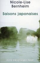 Couverture du livre « Saisons japonaises » de Nicole-Lise Bernheim aux éditions Payot