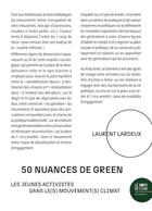 Couverture du livre « 50 nuances de green : Les jeunes activistes dans le(s) mouvement(s) climat » de Laurent Lardeux aux éditions Bord De L'eau