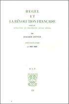 Couverture du livre « Hegel et la révolution française ; personne et propriété selon Hegel » de Joachim Ritter aux éditions Beauchesne