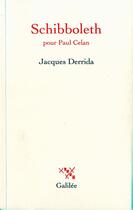 Couverture du livre « Schibboleth » de Jacques Derrida aux éditions Galilee