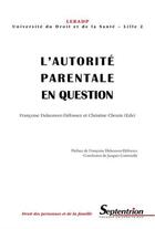 Couverture du livre « L''autorite parentale en question » de Pu Septentrion aux éditions Pu Du Septentrion