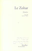 Couverture du livre « Le Zohar ; génèse t.3 » de Miquets V aux éditions Verdier