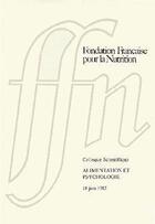 Couverture du livre « Alimentation et psychologie t.1 » de  aux éditions Lavoisier Diff